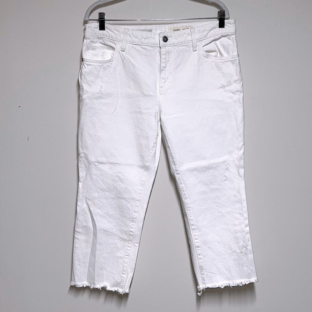 Anthropologie Pilcro and the Letterpress White Crop Ankle Jeans Womens Sz 30